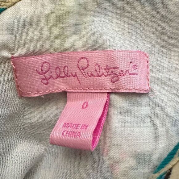 Lilly Pulitzer Ember Sea Oat Escapades Everglades Gold Lace Shift Dress Size 0 - Picture 4 of 6